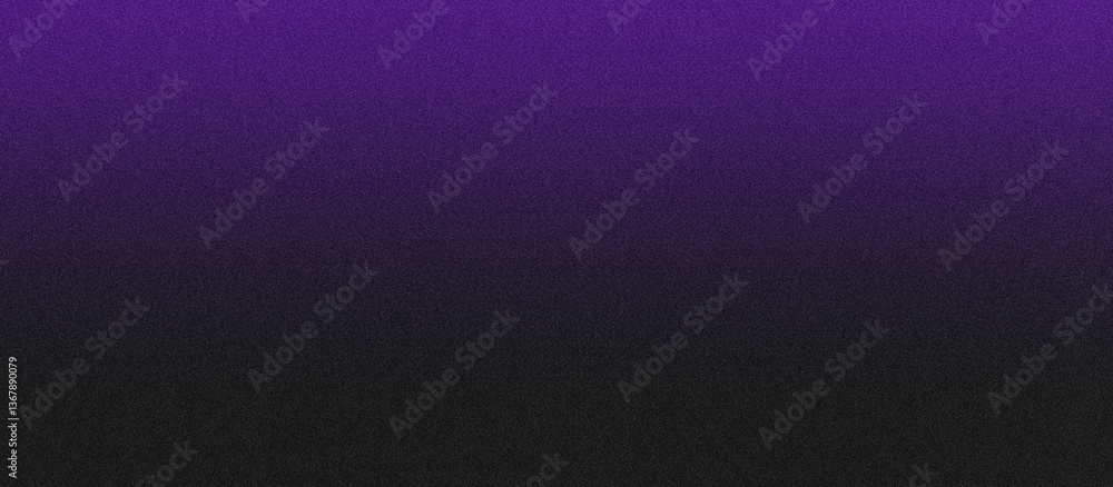 Aufkleber deep violet illuminated on black, grainy color gradient background, noise texture effect, copy space