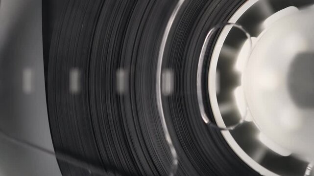 Vhs Cassette Is Played Inside A Vcr Tape Recorder, Top View Video