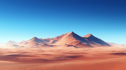 Naklejka premium Vast desert landscape under a vibrant sky