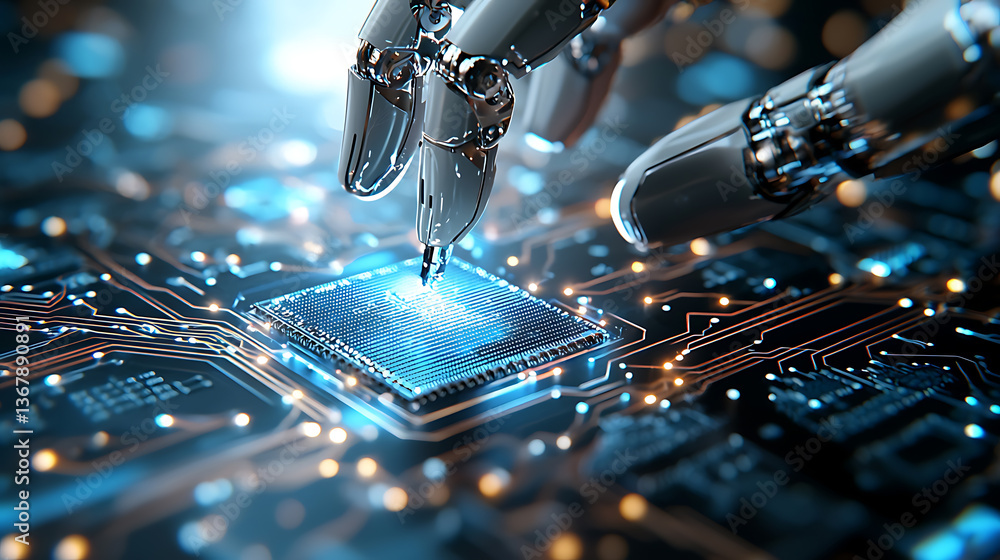Poster innovative robotics technology in action a futuristic perspective on microchip development
