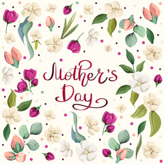 Mother's Day greeting card. Vector illustration.