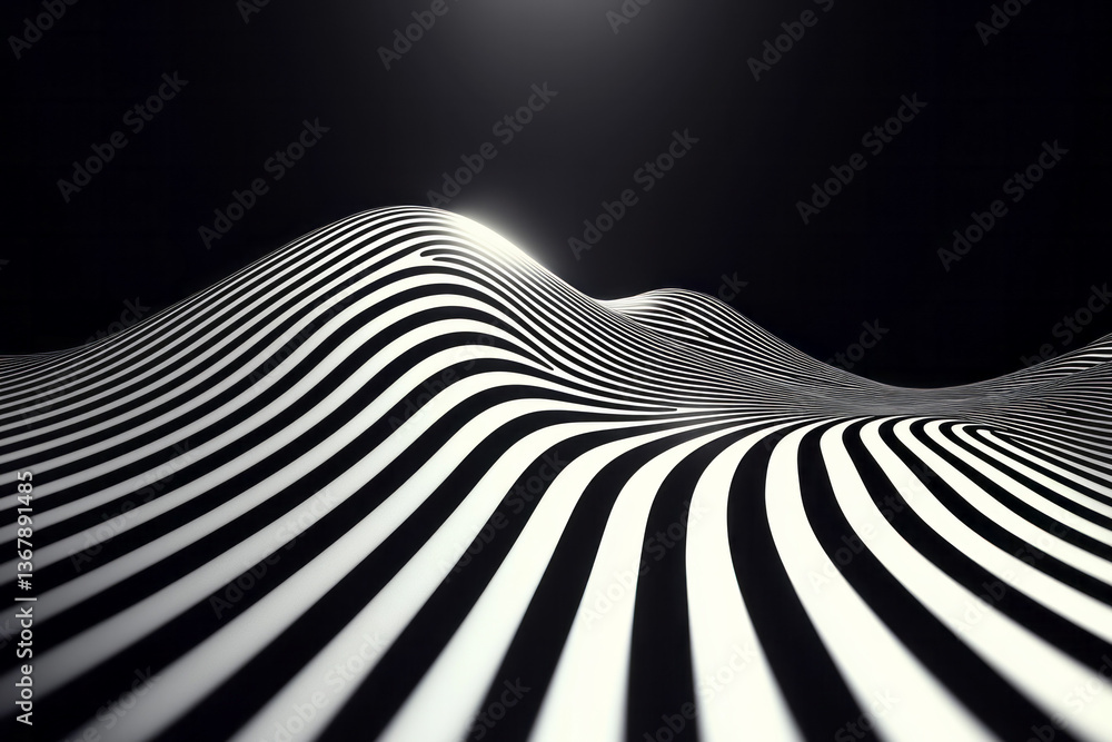 Poster a dramatic black and white ai core pulsing with alternating light and shadow, symbolizing the
