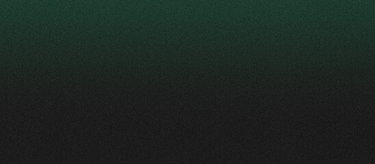 Dark green illuminated on black, grainy color gradient background, noise texture effect, copy space