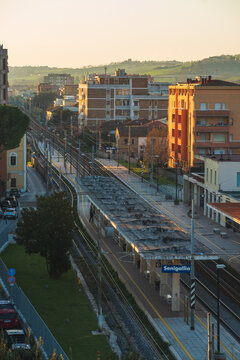 View of train station in Senigallia