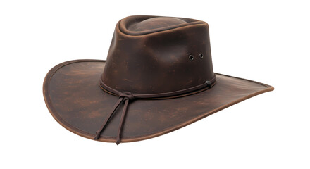 Brown Leather Cowboy Hat on Transparent  background