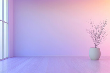 Pastel purple room with a gradient abstract backdrop, perfect for showcasing your product.