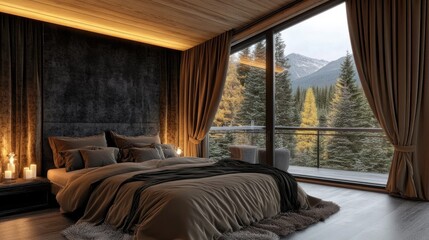 Mountain View Bedroom: Cozy Autumn Escape