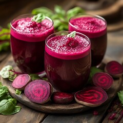 Beetroot smoothie display
