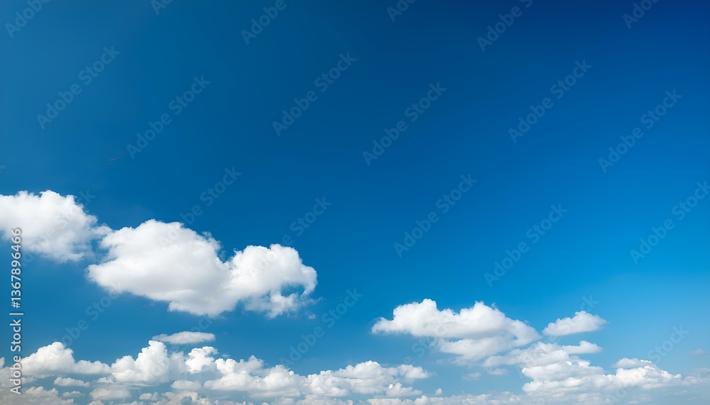 Poster blue sky and clouds with copy space.