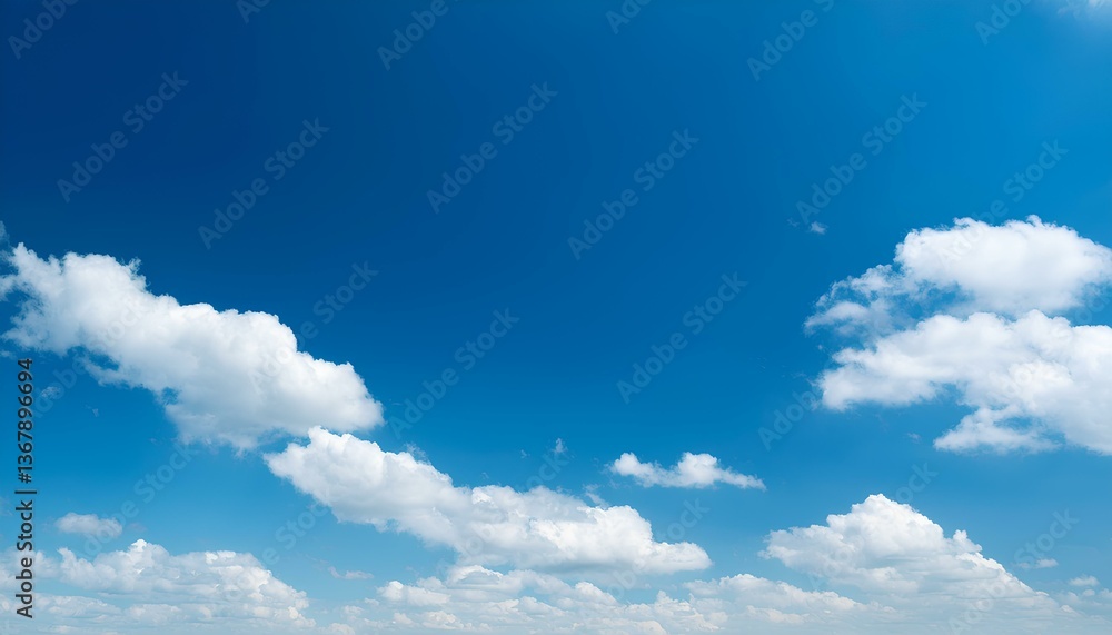 Poster blue sky and clouds with copy space.