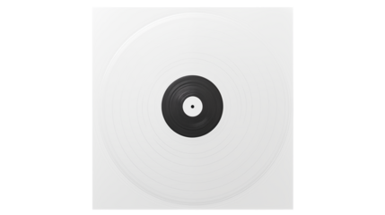 Vinyl record black and white music audio sound dj turntable lp vintage album disc transparent background