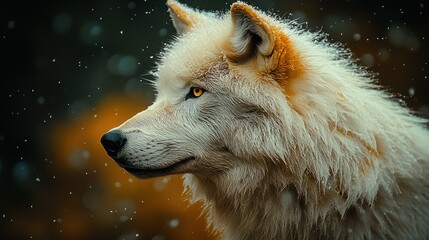 Obraz premium Arctic wolf portrait in winter snow