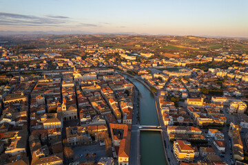 Aerial view of Italian town Senigallia