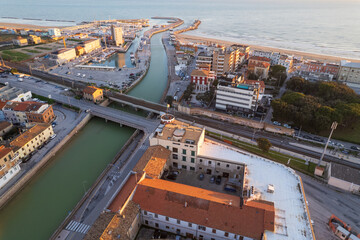 Aerial view of Italian town Senigallia