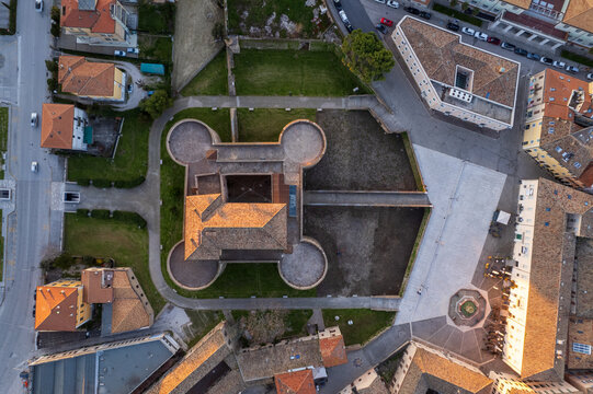 Aerial view of Italian town Senigallia