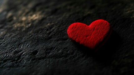 Red Heart on Black: A Minimalist Symbol of Emotion and Simplicity