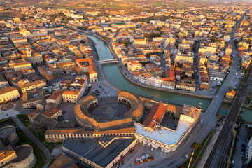 Aerial view of Italian town Senigallia