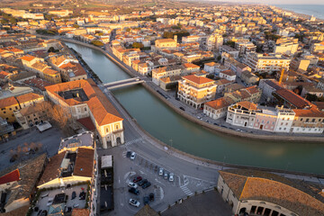 Aerial view of Italian town Senigallia