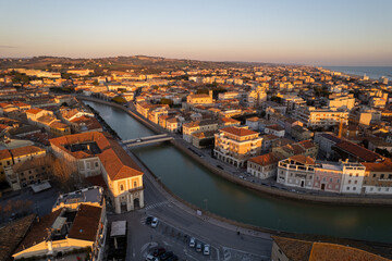 Aerial view of Italian town Senigallia