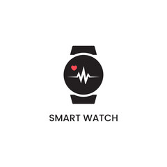 Smart watch logo for fitness and sport design vector.