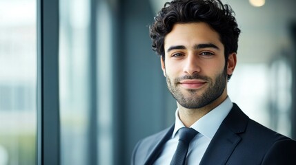 Fototapeta premium Confident business professional in formal attire, embodying leadership and professionalism.