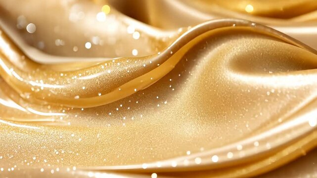 concepts liquid cosmetic product is swirling, creating a luxurious and elegant background for beauty and skincare Beige video 4k