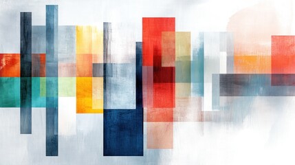Fototapeta premium Abstract geometric shapes, blended colors