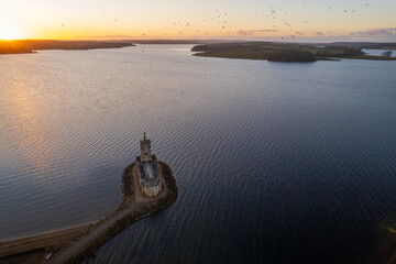 Aerial view of Normanton Church in Rutland