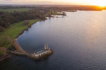 Aerial view of Normanton Church in Rutland