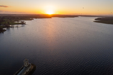 Aerial view of Normanton Church in Rutland