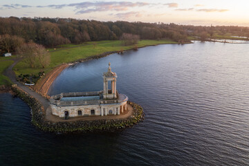 Aerial view of Normanton Church in Rutland