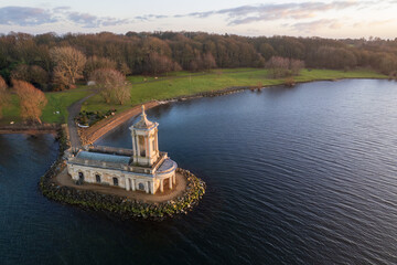 Aerial view of Normanton Church in Rutland