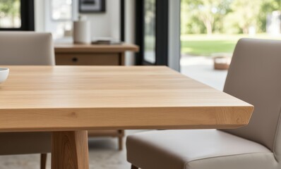 Modern wooden dining table and chairs