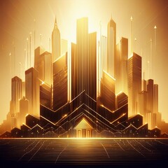 Obraz premium creative abstract concept of real estate growth with graphs, business concept