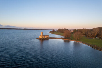 Aerial view of Normanton Church in Rutland