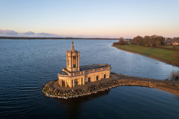 Aerial view of Normanton Church in Rutland