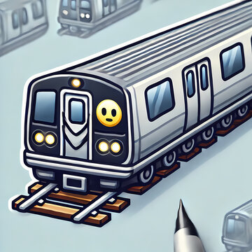 Modern Subway Train Emoji &ndash; Urban Transport, Metro Railway Icon
