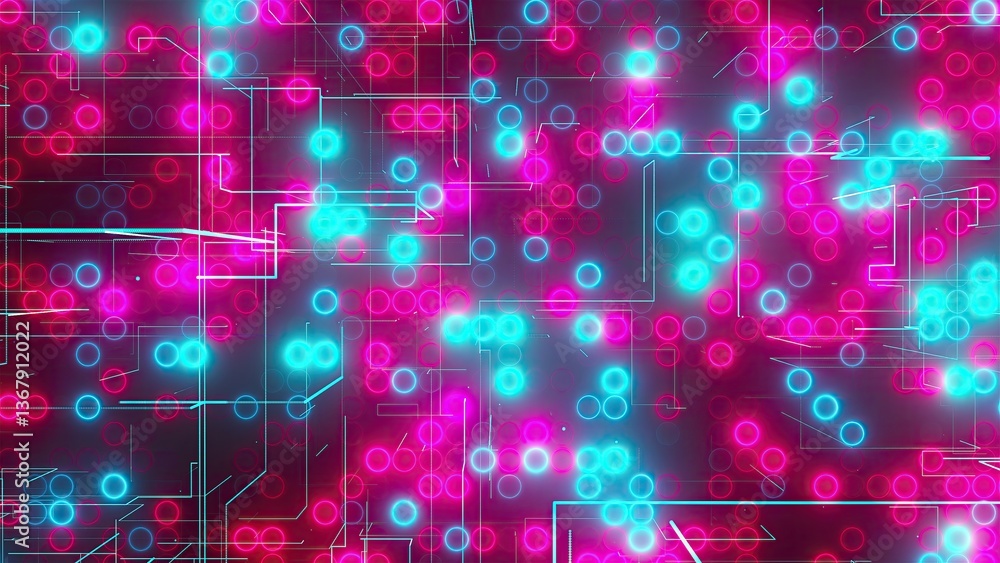 Poster abstract digital background with lines and dots. computer generated 3d render