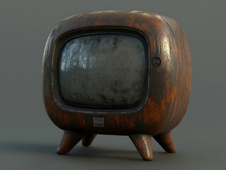 An old retro television shows signs of age and wear