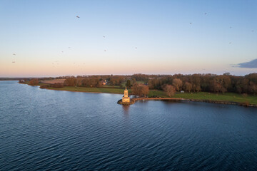 Aerial view of Normanton Church in Rutland