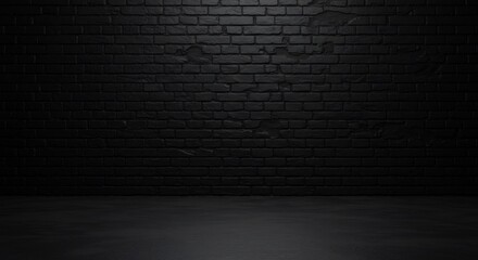 暗闇に浮かぶ煉瓦壁 陰影深く静寂漂う空間