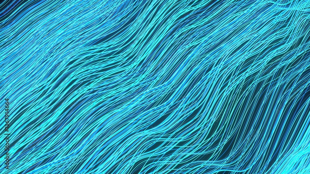 Poster neon abstract waves lines. computer generated 3d render