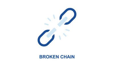 Broken Chain Vector Icon Isolated On White Background