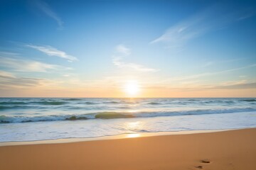 sandy beach with waves crashing on the sand