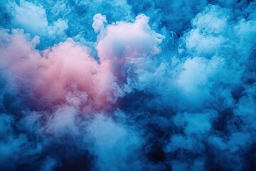 Billowing Clouds of Smoke Drift Across a Vibrant Sky, Merging Warm Orange and Cool Gray Tones During an Intense Atmospheric Event