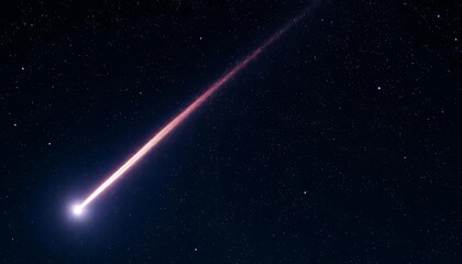 Obraz premium A brilliant meteor streaks across a dark, star-studded expanse, astronomy, one