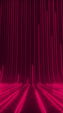 Abstract futuristic neon background, pink glowing lines, laser beams, light speed. Dynamic wave motion. 3d rendering digital animation 4K Looping seamless