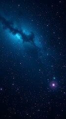 Barred Spiral Galaxy Gleaming With Indigo and Silver Featuring a Bright Bar of Stars Across the Cen