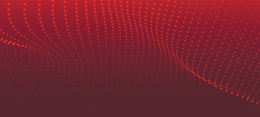 Fototapeta premium Abstract background with dynamic color wave. Futuristic dotted wave of bright particles. Colorful background for presentation design. Wide format vector illustration. Weave effect.