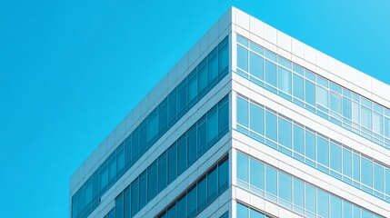 Obraz premium Modern Office Building with Blue Sky Exterior Architecture and Contemporary Design